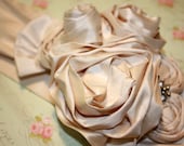 Silk bridal sash, silk belt, Custom Fabric flower wedding sash made to order