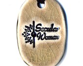 Secular Woman Fundraiser Ceramic Necklace in Mocha Crackle