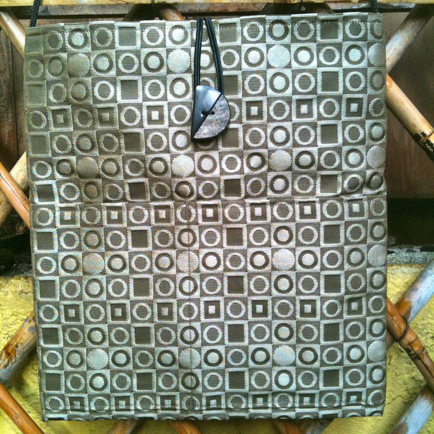 Large Shoulder Bag Gold and Brown