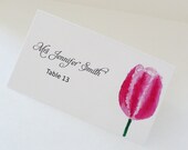 Pink Tulip Place Cards Escort Cards for Weddings Receptions Weddings Signs Spring Romantic French Country Custom Unique Tabletop