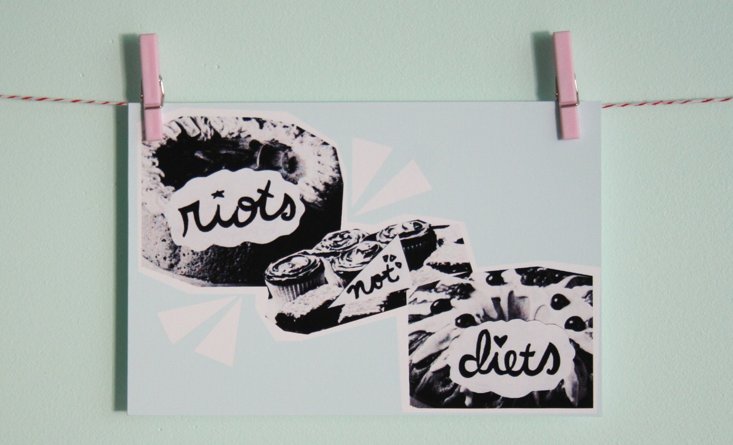 4x6 Riots Not Diets Collage Print