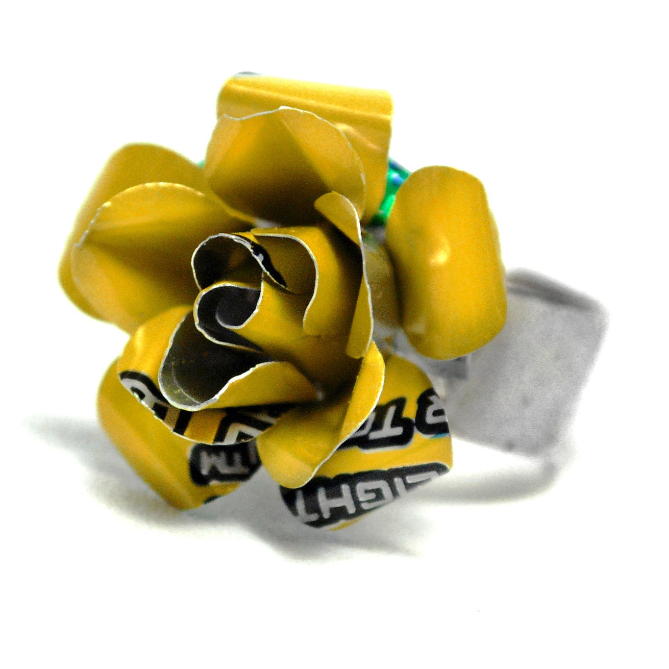 Recycled Jewelry Yellow Rose Ring