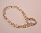 Faceted Pale Champagne Bracelet Czech Glass