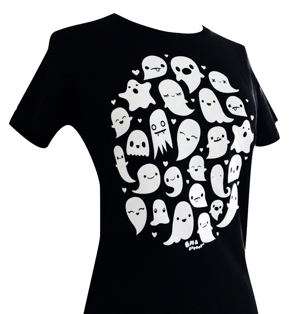 GHOST T-Shirt - Kawaii Ghosts Tee Shirt - (Available in Ladies sizes S, M, L, XL)