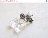 15% Off Sale Clear Swarovski Earrings Silver CZ Dangle Valentines Bridesmaid Jewelry Wedding Jewelry