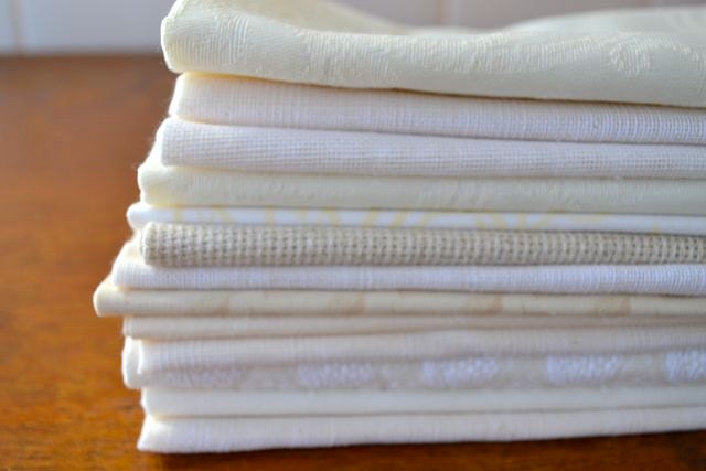 Shades of White Eco Friendly Cloth Napkins by Dot and Army