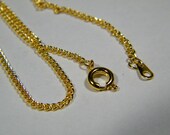 18 inch gold-plated fine curb chain with spring ring clasp