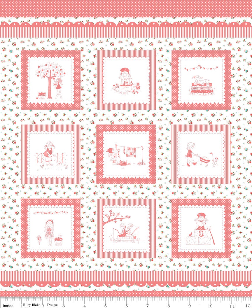 The Simple Life---Simple Life Panel Pink--1 yard--Tasha Noel for Riley Blake Fabrics