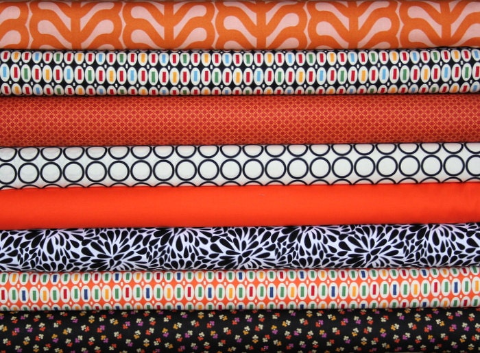 half  yard bundle (halloween)--misc. designers--8 pieces--4 yards total