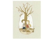 Autumn Love Anniversary, Birthday, Valentine's Day  Print  Blank Card  of an Original Illustration