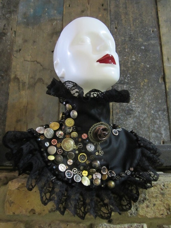 Steampunk black collar