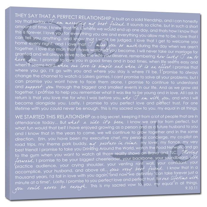 Personalized Wedding Gift He Said She Said Canvas Art Gift, love letters, Your words Wedding Canvas 54X54