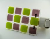 Night Light Purple Lime Green Fused Glass