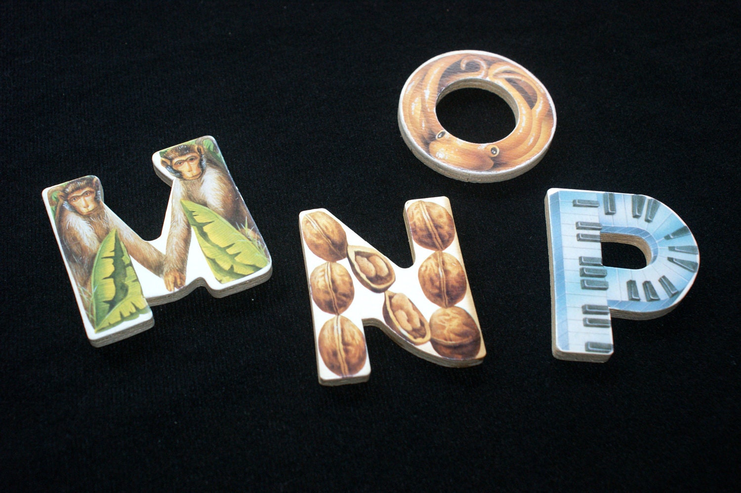 26 Large Alphabet Wooden Puzzle Pieces for Collage, Steampunk, Embellishments, or Altered Art