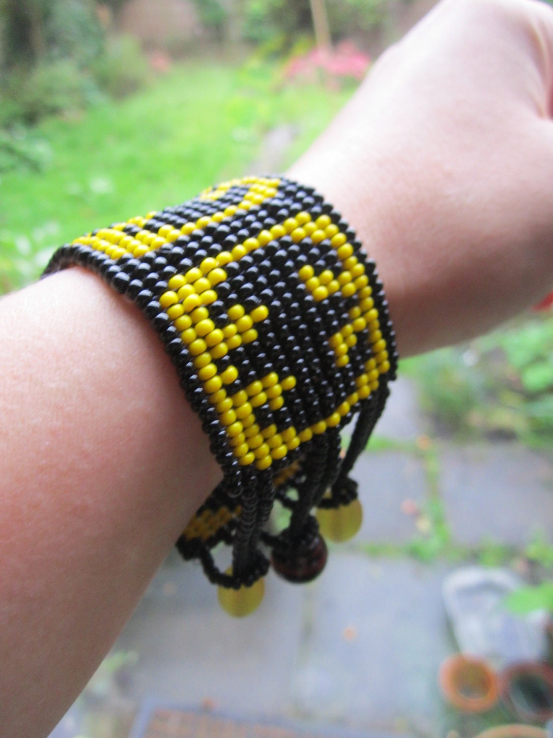 Batman hand beaded bracelet