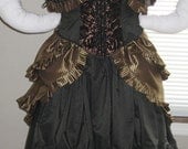 DDNJ Choose Fabrics Steampunk Victorian 5pc Reversible Corset Bolero Bustle Skirts Chemise Custom Made Any Size Renaissance Plus