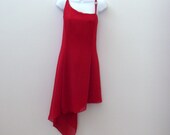 Vintage Red Cocktail Dress / Lady in Red Fashion / 1980s Red Crepe Party Dress / Scott McClintock / Size 12 / Made in USA