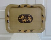 Vintage Tray Metal Vintage Fall Autumn Brown Serving