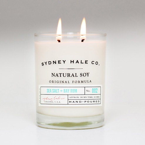 soy candle - SEA SALT and BAYRUM
