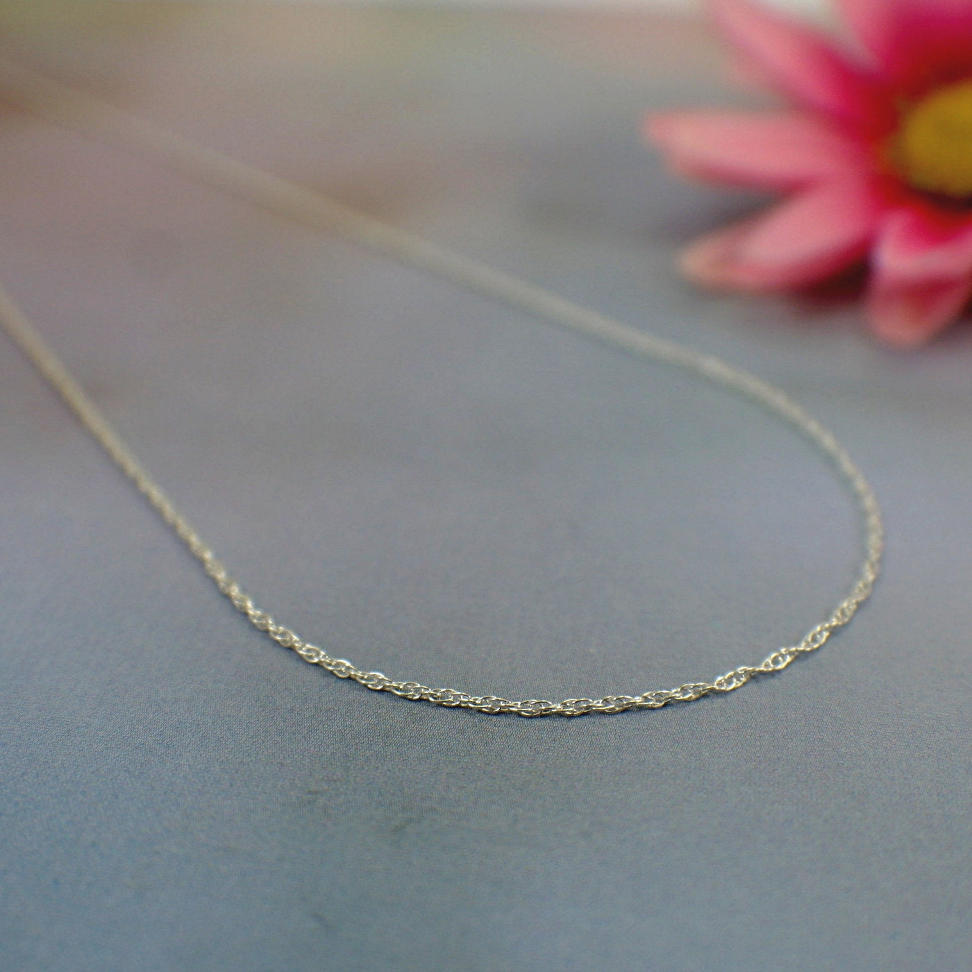 16 inch chain sterling silver thin double rope style finished necklace