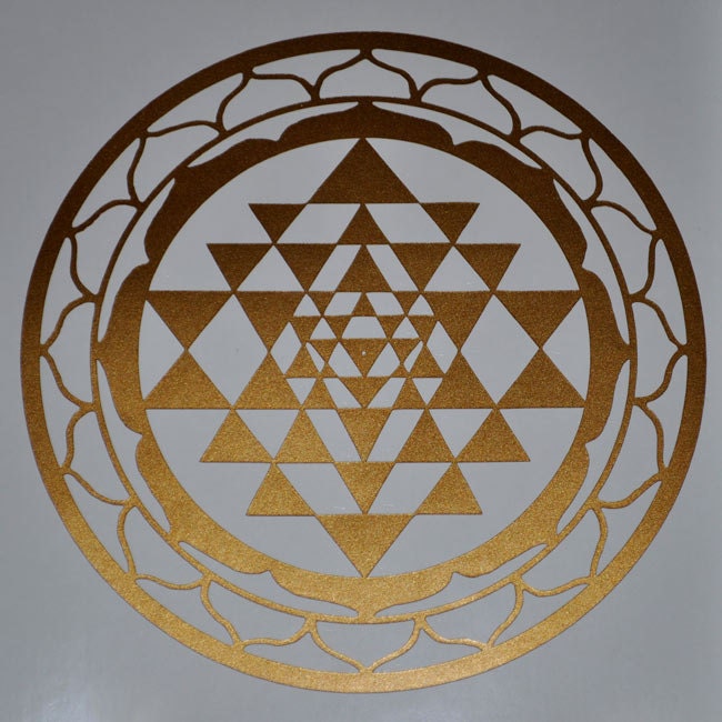 Sri Yantra sacred geometry copper vinyl decal