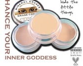 Natural and Organic Erzulie Mineral Erase Cream Concealer Pot in  LIGHT/MEDIUM LIGHT   Acne Safe Makeup  Non-Comedogenic Makeup