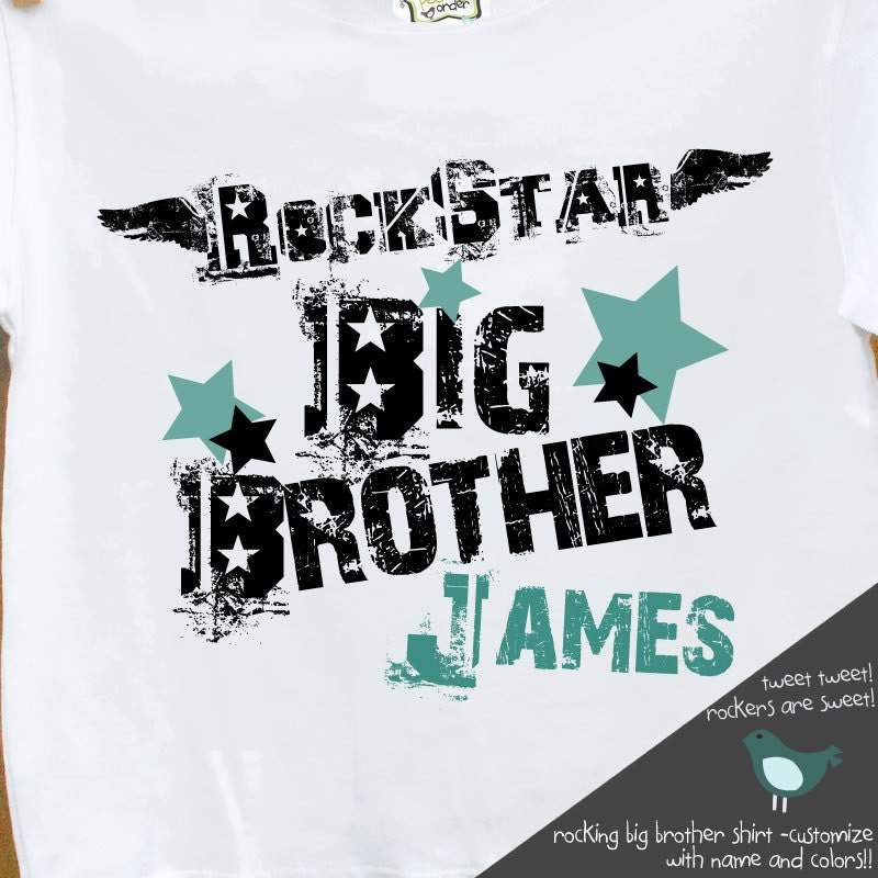 rockstar big brother t-shirt personalized rock star shirt