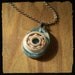 BEARING NECKLACE - Pink Bearing with Blue Glitter - hand cast resin pendant