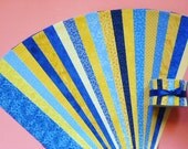 Blue Yellow  Jelly Roll Quilt Strip Pack Cotton Quilting Fabric Die Cut No Dups