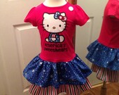 Red Hello Kitty July 4th Dress READY TO SHIP