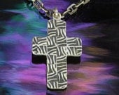 Basketweave Cross. Sterling Silver