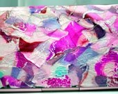 Business card holder, metal wallet, credit card case, Polymer clay covered box handmade torn sheet design