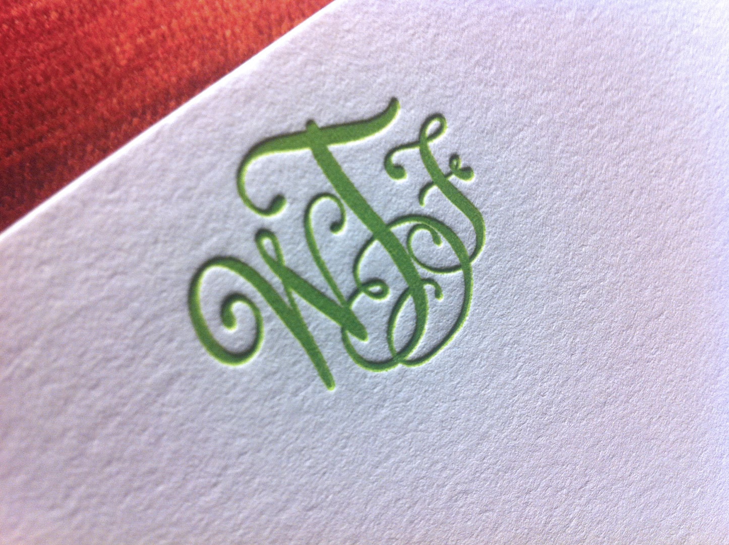 WTF Monogram letterpress stationery set- 8 pack