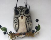 Snowy Owl folk art doll soft needle felt woodland ornament (woolcrazy)