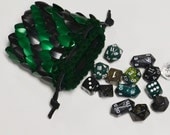 Scalemail Dice Bag Dragonhide Knitted Armor Striped Forest
