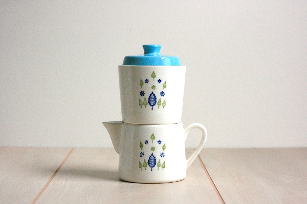 Vintage Swiss Alpine Cream and Sugar Set