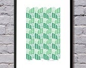 SWANS silkscreen print in emerald and mint - edition of 50
