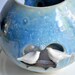 Ceramic Vase SECONDS Sale Love Birds Luminary Dove andmade pottery in Ice Crystal Blue