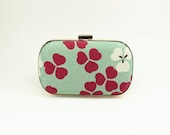 Bridal Clutch / Wedding Clutch / Silk Purse (Scattered Blossoms Box Clutch: Vintage Silk Kimono Clutch )