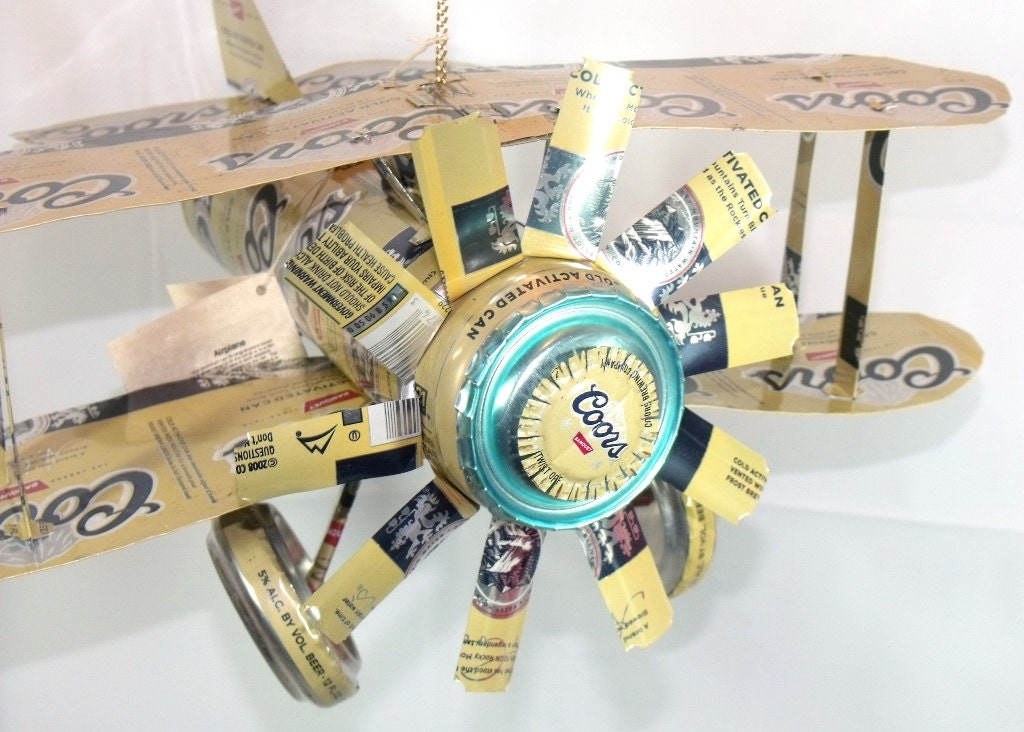 Coors Bi Wing Recycled Can Airplane