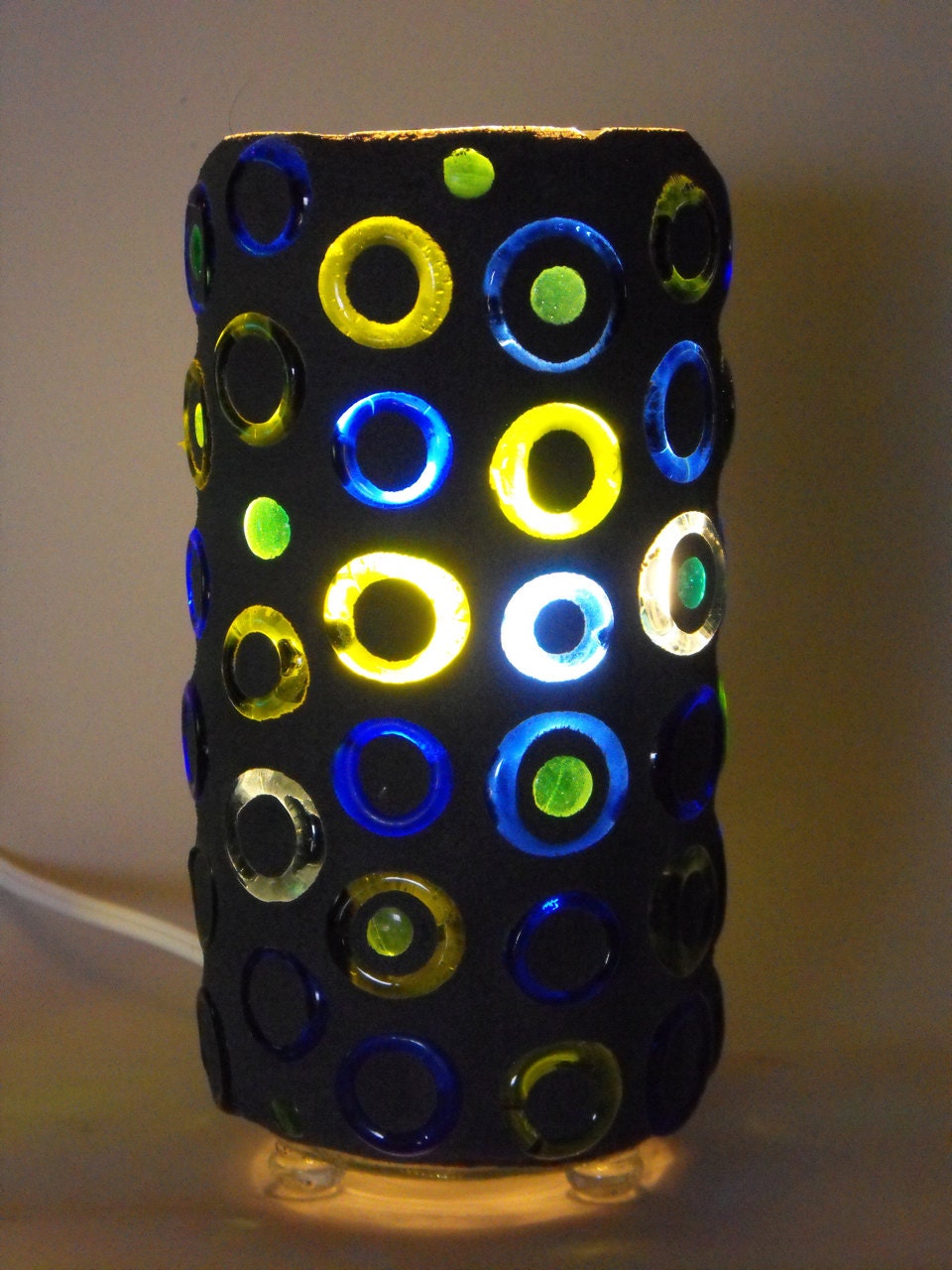 Recycled Glass Lamp - Full Circle Blue Green