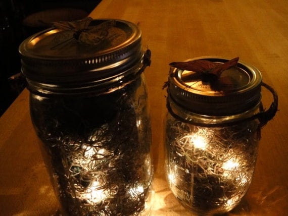 Firefly Latern--6 1/2" and 5" Battery Operated Mason Jars