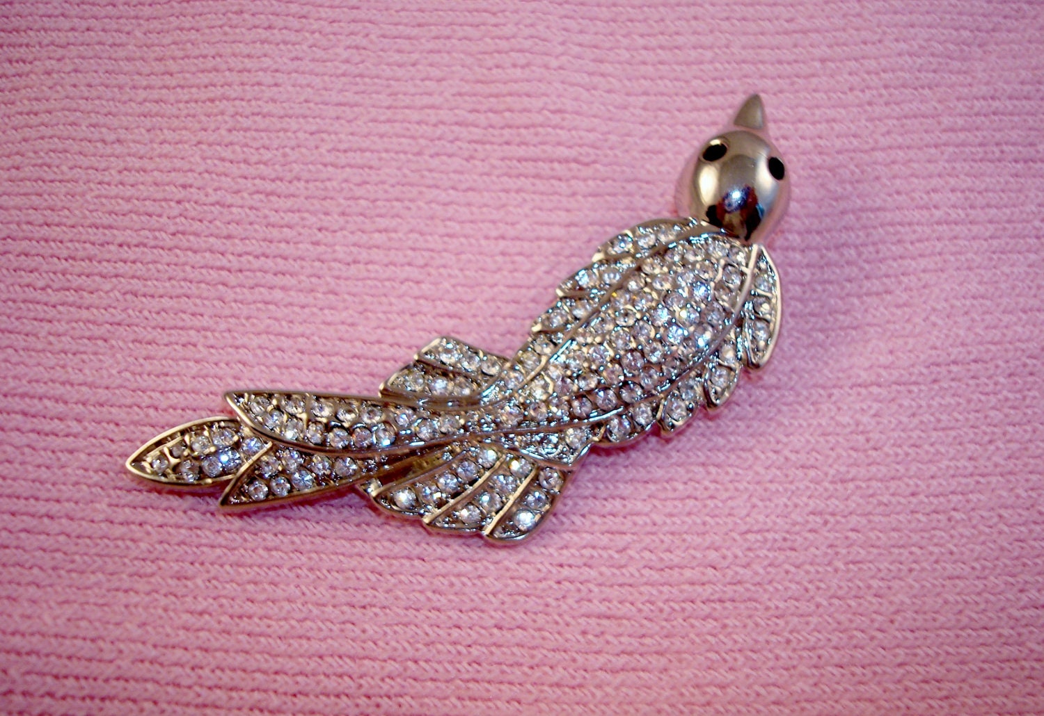 Sparkling Clear Crystal Rhinestone Bird Brooch Pin