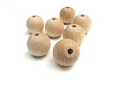 75 Round Wooden Beads - 3/4 Inch (20 mm) with 5/32 Inch Hole - Unfinished Wood Beads