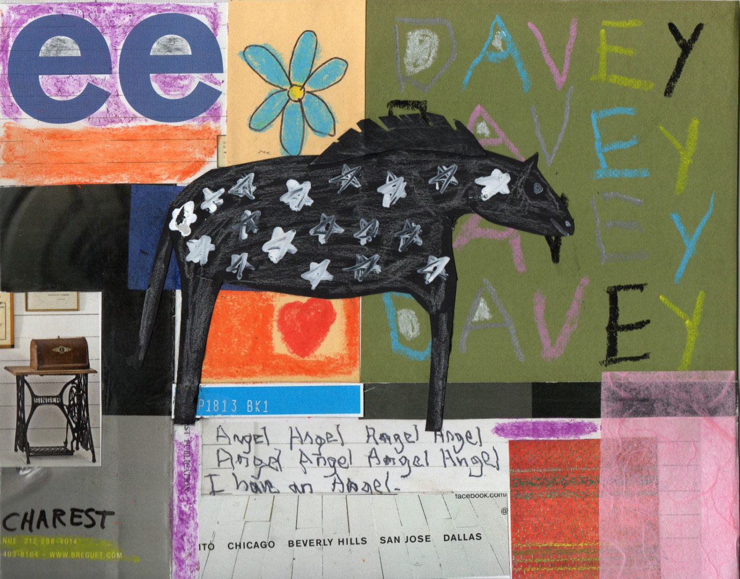 Outsider Inner Child Folk Art Mixed Media