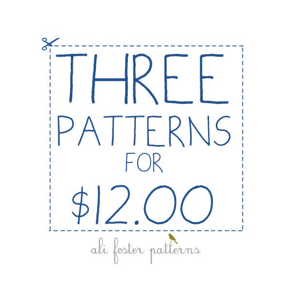 SALE - 3 Patterns for 12 - Limited Time