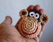 Crochet Monkey Brooch