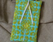 Quilted Baby Wipes Case, Green and Turquoise