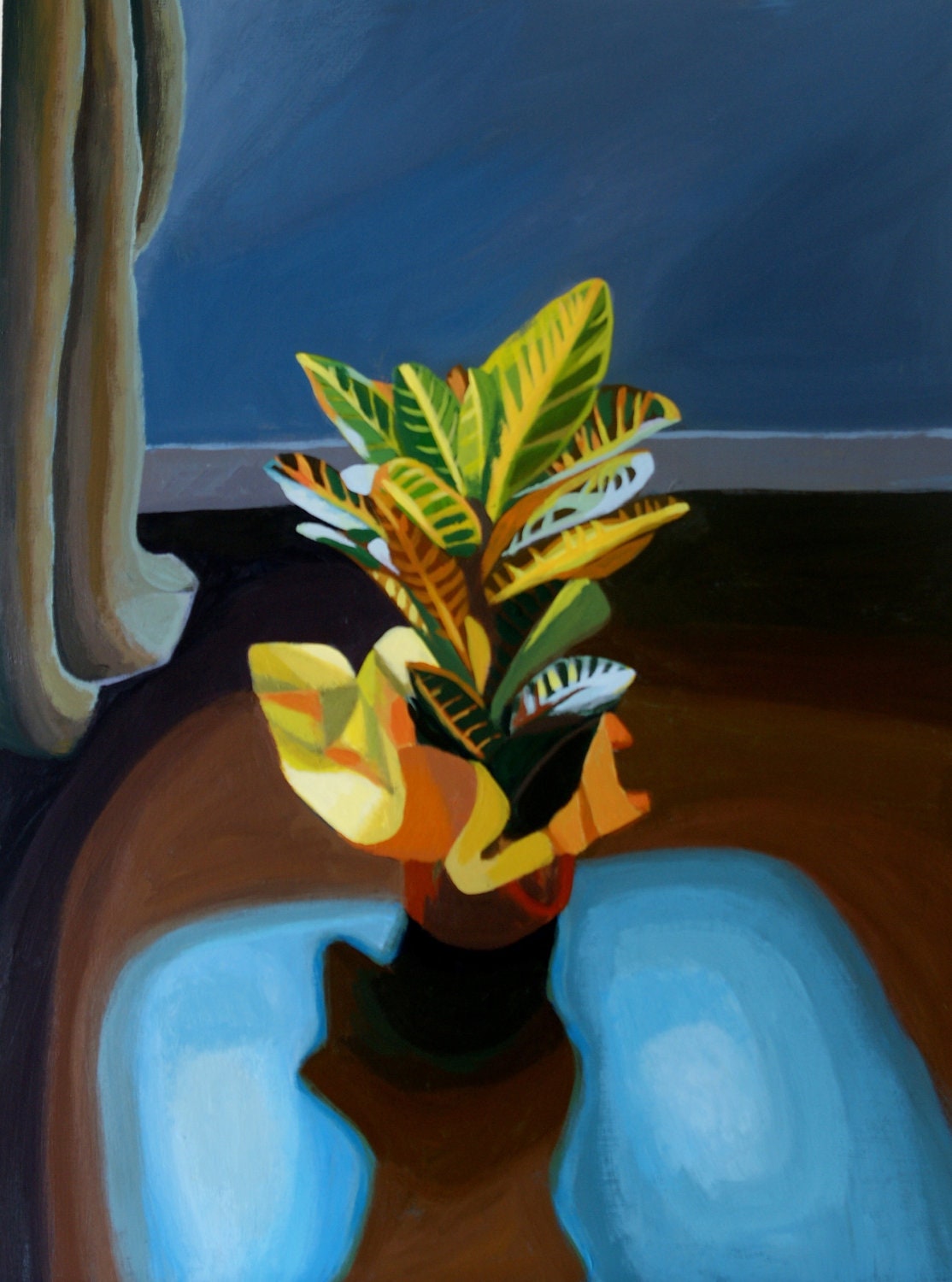 Plant under the window- Original acrylic painting