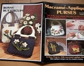 1979 macrame pattern book MACRAME APPLIQUE PURSES flowers unique and fun